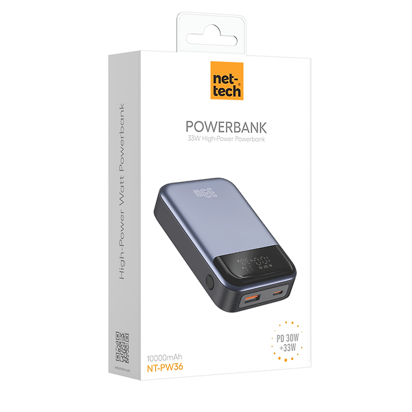 PD 30W+ 33W 15W 10000 MAh Taşınabilir Powerbank (Gri)