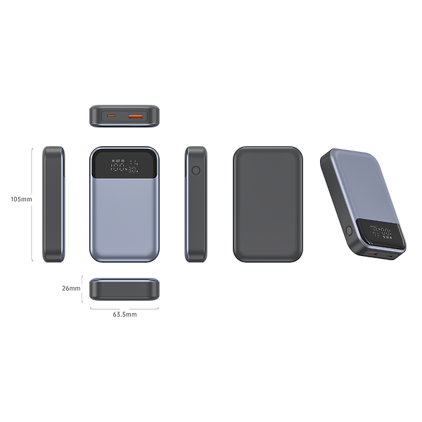 PD 30W+ 33W 15W 10000 MAh Taşınabilir Powerbank (Gri)
